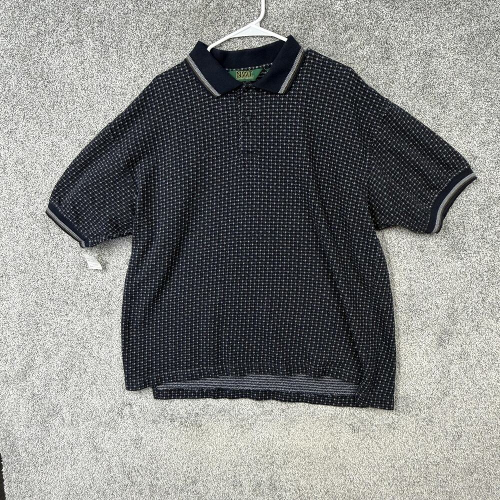 Northwest Territory Polo Shirt Mens XL Blue Gray Geometric Knit Grandpacore